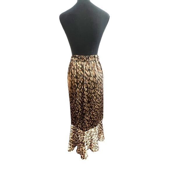 VINCE CAMUTO Silky Leopard Hi low Ruffle Hem Maxi Skirt and Tie & Side NWT SZ 2X - Picture 6 of 13